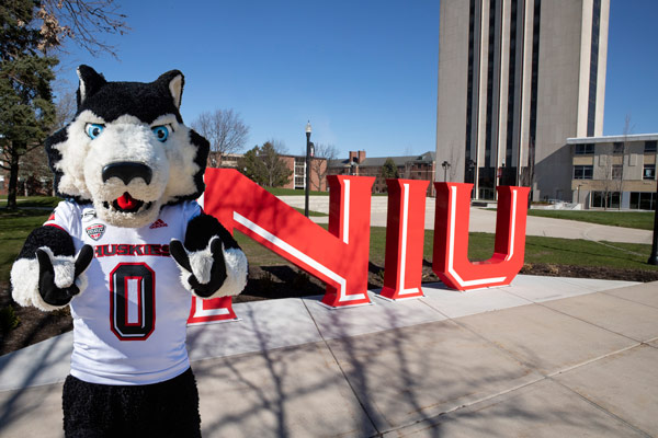 Victor E by by NIU Huskie Pride Sculpture